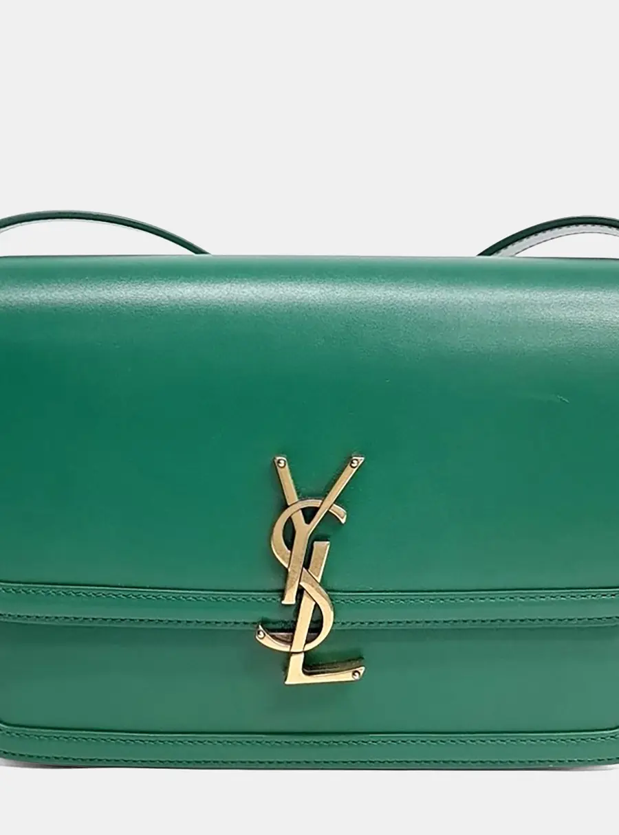 Saint Laurent Paris Green Leather Solferino Satchel Bag Medium (634305)