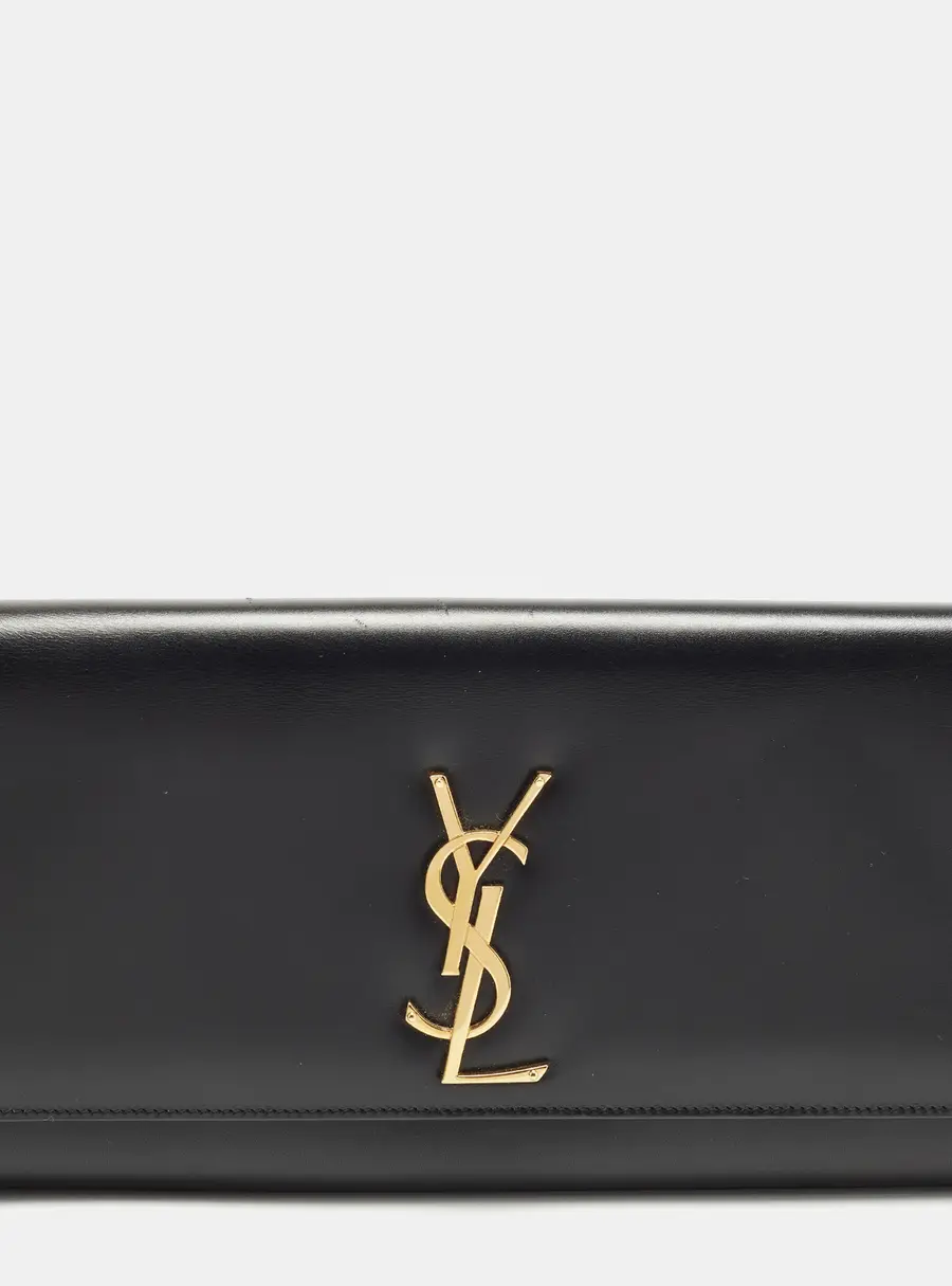 Saint Laurent Kate Monogram Black Leather Clutch