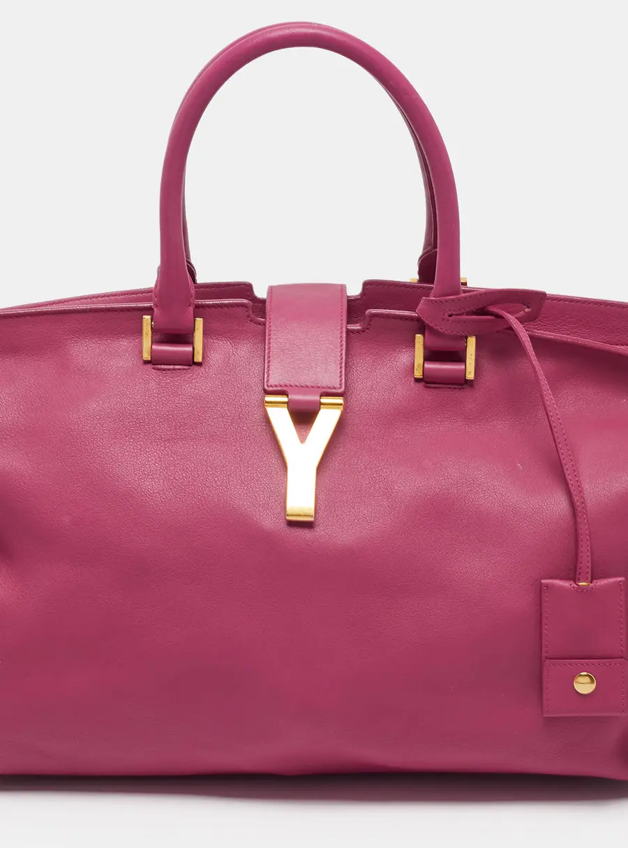 Saint Laurent Cabas Chyc Medium Pink Leather Tote