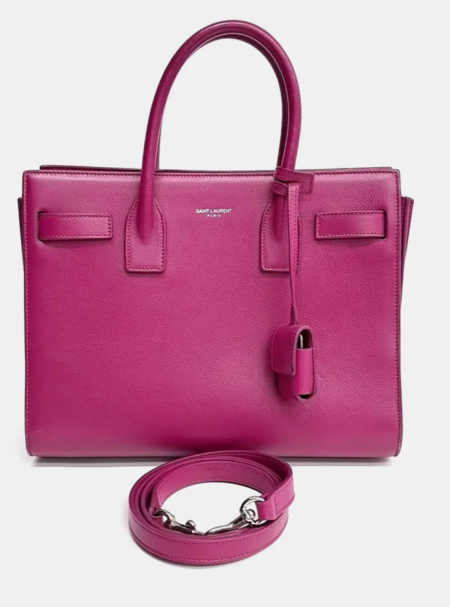 Saint Laurent Paris Purple Leather Sac de Jour Baby (398710)