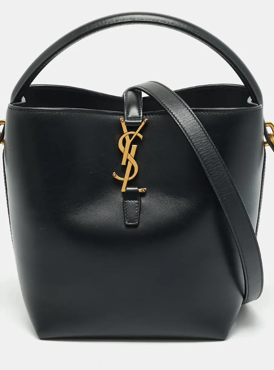 Saint Laurent Le 37 Small Black Leather Bucket Bag