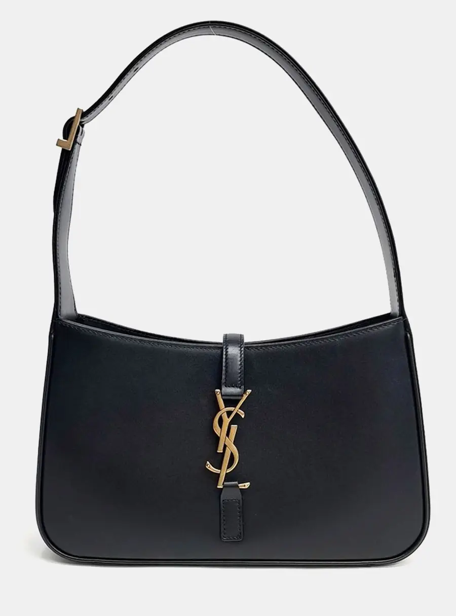 Saint Laurent Paris Black Leather Sac Hobo Bag