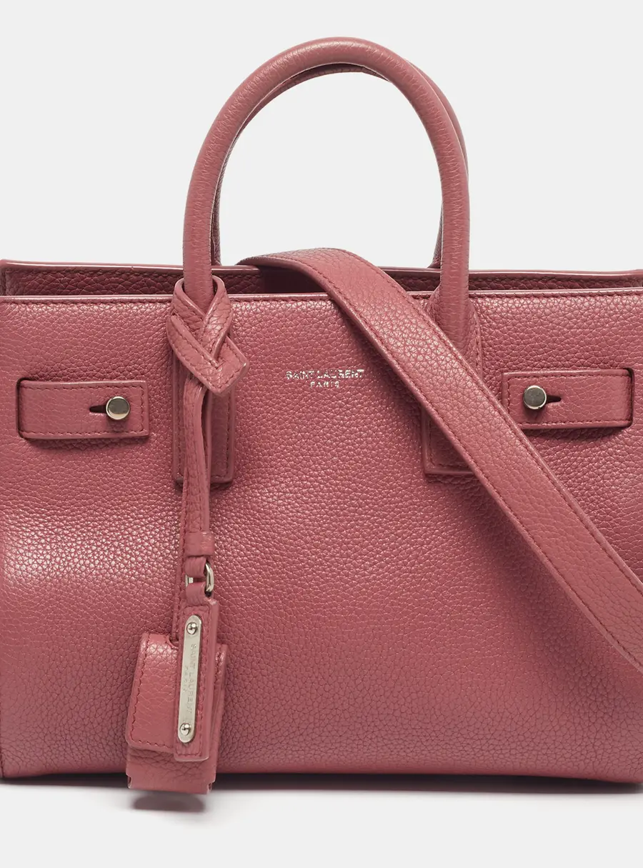 Saint Laurent Classic Souple Sac De Jour Nano Pink Leather Tote