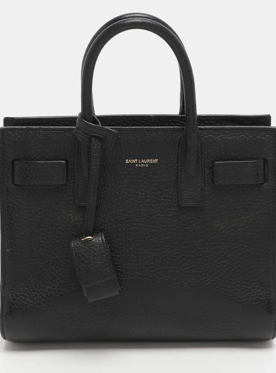 Saint Laurent Sac De Jour Nano Black Leather Tote