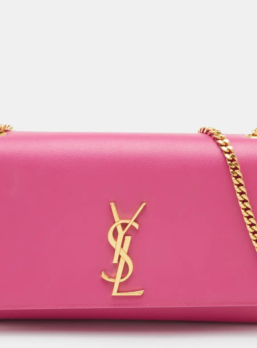 Saint Laurent Kate Medium Pink Leather Chain Flap Shoulder Bag