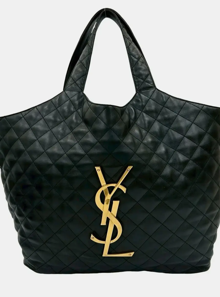 Yves Saint Laurent Saint Laurent Paris Ysl Quilted Leather Tote Bag Black