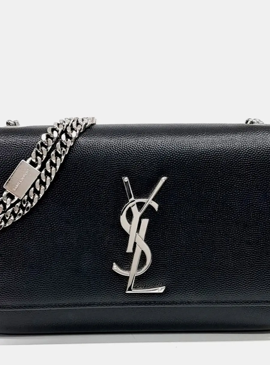 Saint Laurent Paris Black Leather Kate Bag (469390)