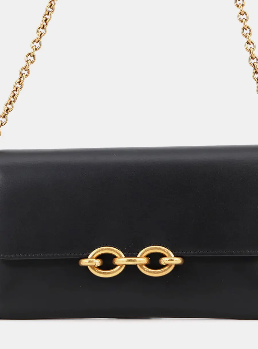 Saint Laurent Le Maillon Wallet Chain Wallet Black Leather Shoulder Bag