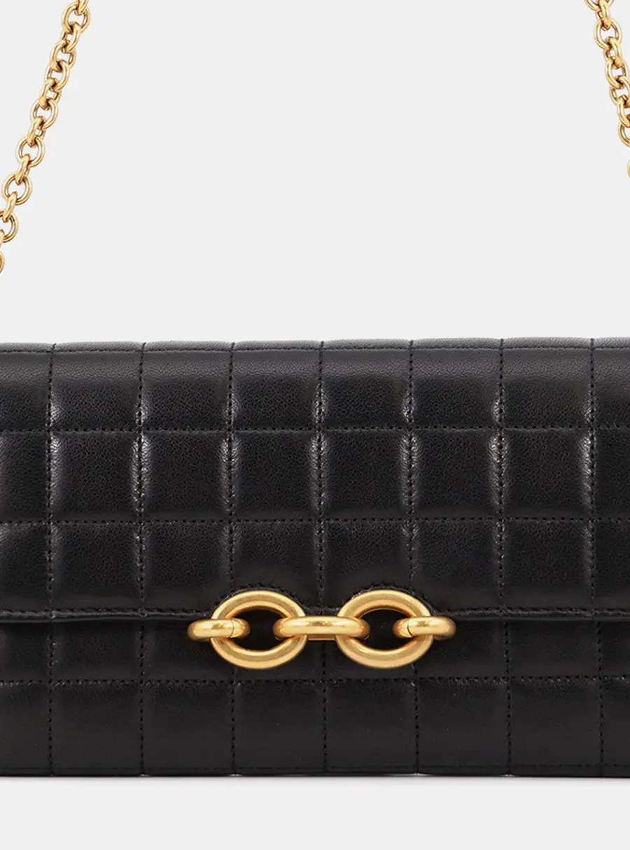 Saint Laurent Le Maillon Chain Black Leather Wallet Bag
