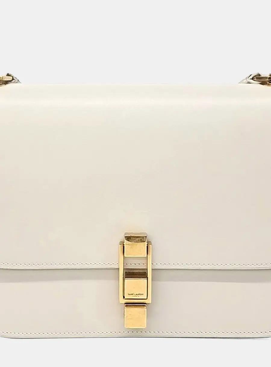 Saint Laurent Paris Cream Leather Carré Satchel Bag (585060)