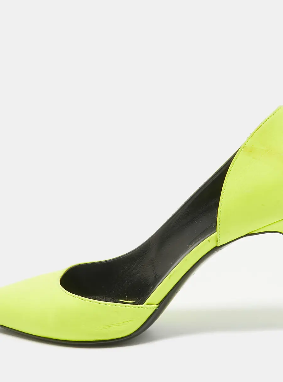Saint Laurent Neon Yellow Leather D'orsay Pumps Size 36
