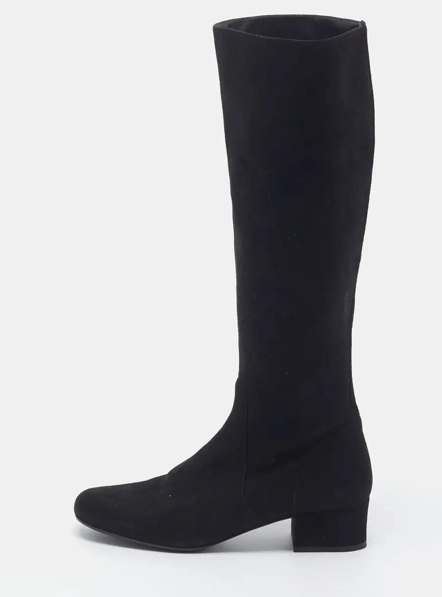 Saint Laurent Size 37 Black Suede Knee Length Boots