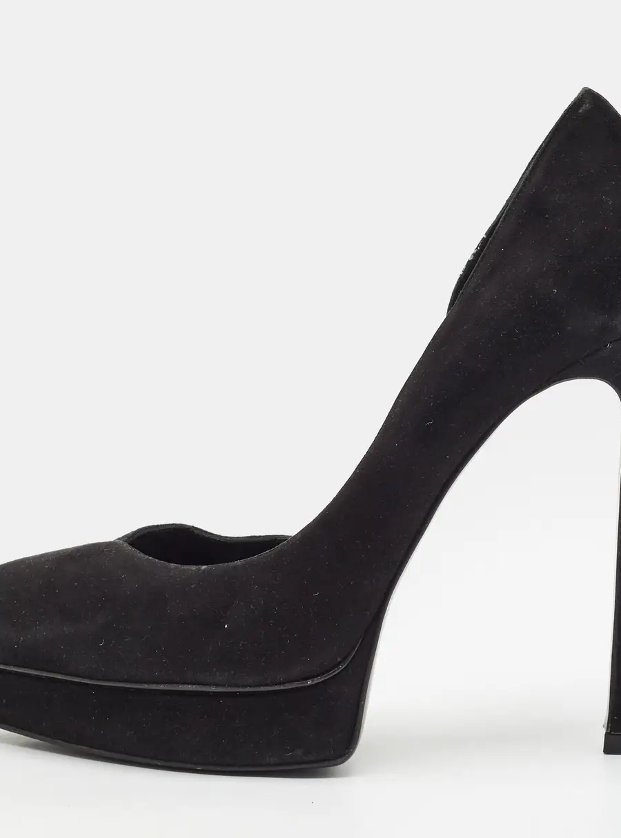 Saint Laurent Size 38.5 Black Suede D'orsay Pumps
