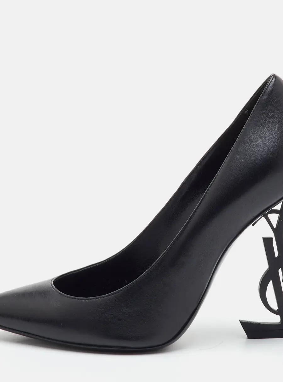 Saint Laurent Opyum Size 36.5 Black Leather Pointed Toe Pumps