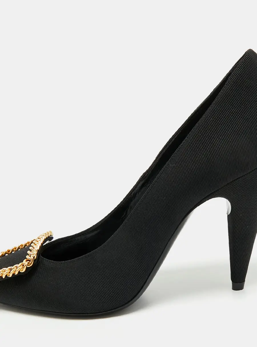 Saint Laurent Sulpice Size 37 Black Canvas Pumps