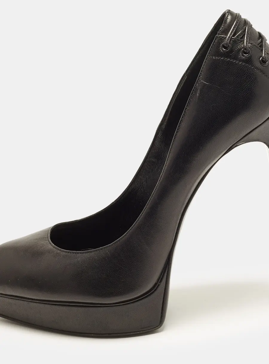Saint Laurent Janis Size 40 Black Leather Pumps