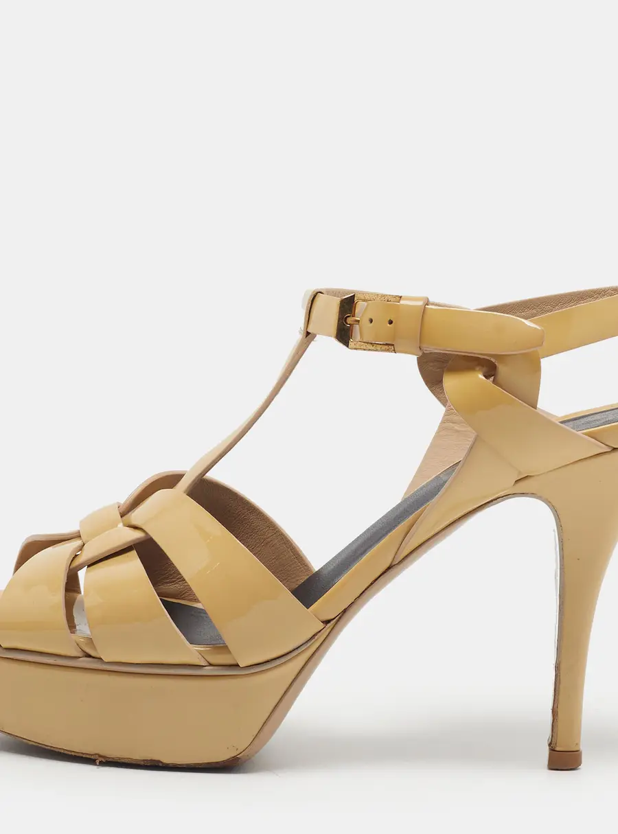 Saint Laurent Size 36 Beige Patent Leather Sandals