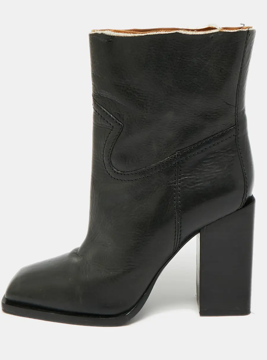 Saint Laurent Jodie Size 38 Black Leather Ankle Length Boots