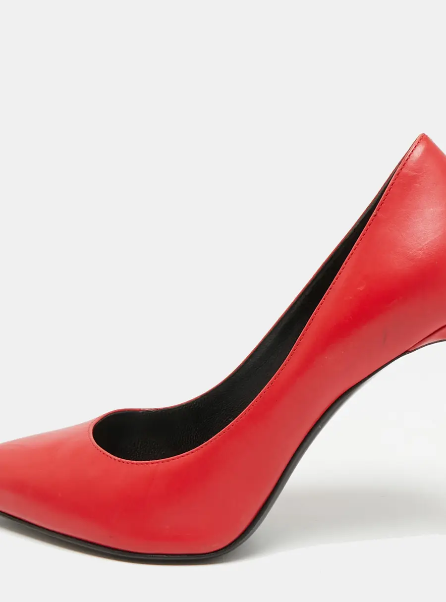 Saint Laurent Size 37.5 Red Leather Pointed Teo Pumps