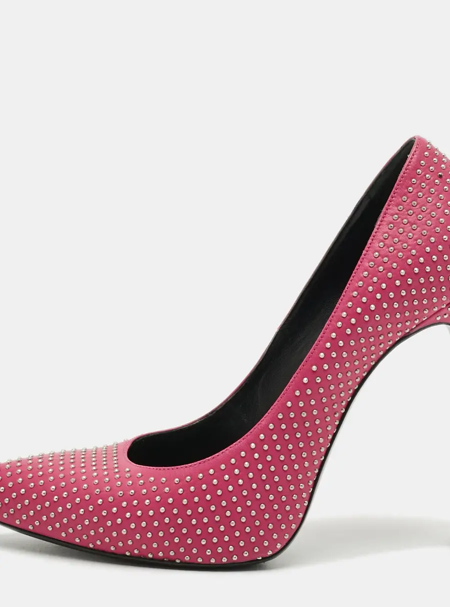 Saint Laurent Size 39.5 Pink Leather Studded  Pumps