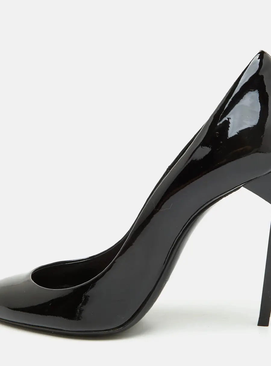 Saint Laurent Classic Size 36.5 Black Patent Leather Pointed Toe Pumps
