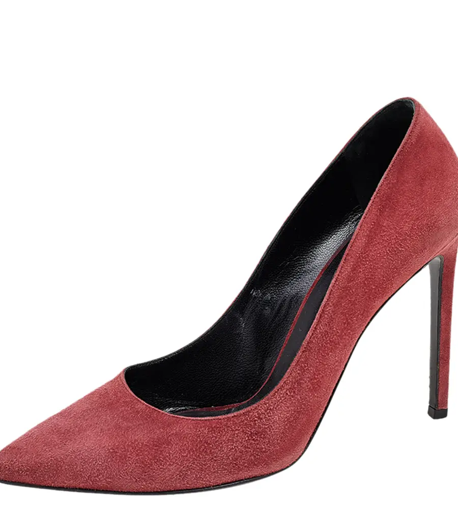 Saint Laurent Brown Suede Pointed Toe Pumps Size 38