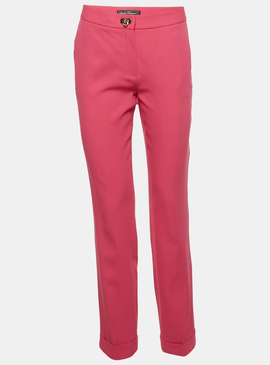 Salvatore Ferragamo Pink Wool Trousers M