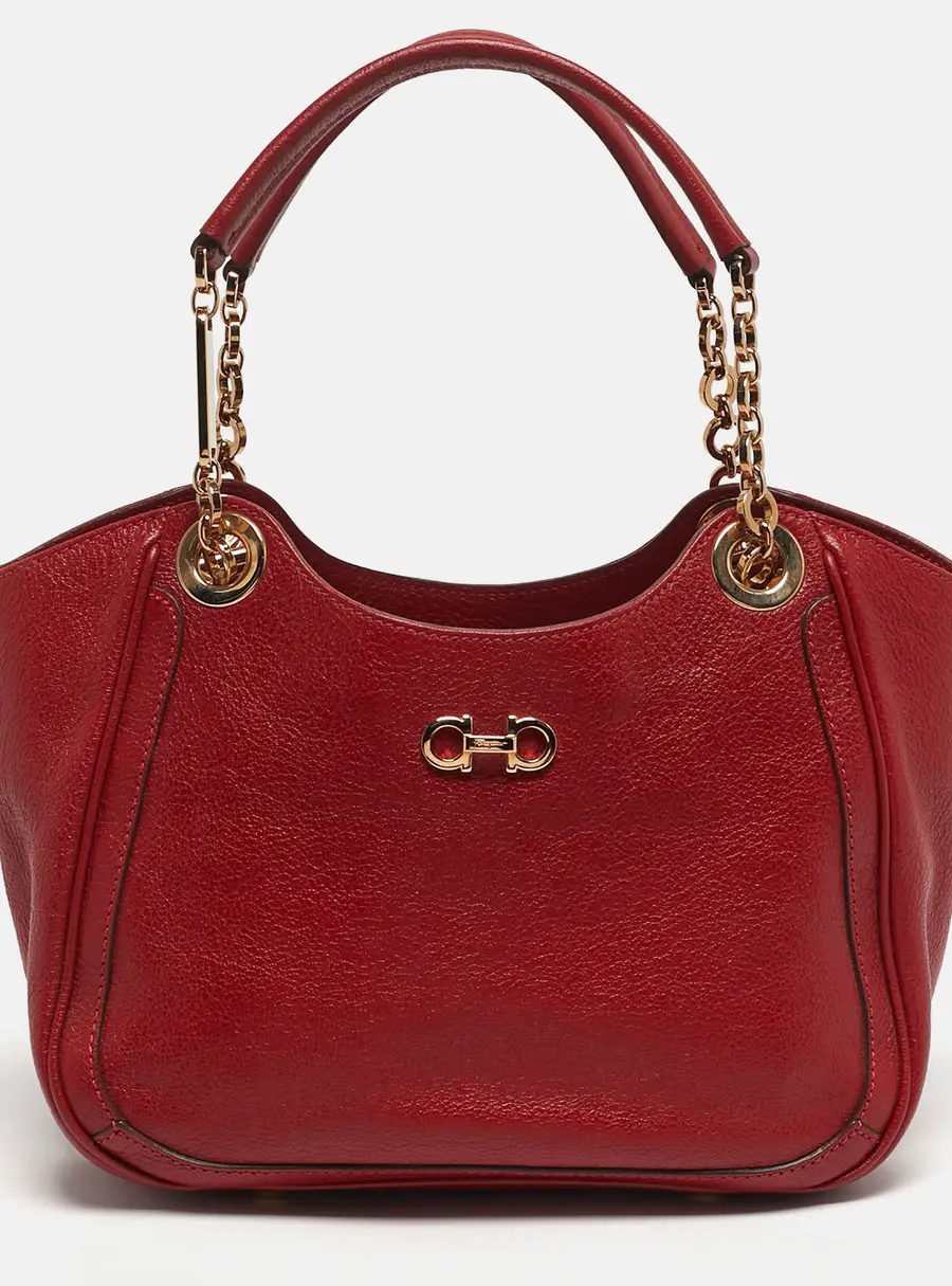 Salvatore Ferragamo Betulla Red Leather Tote