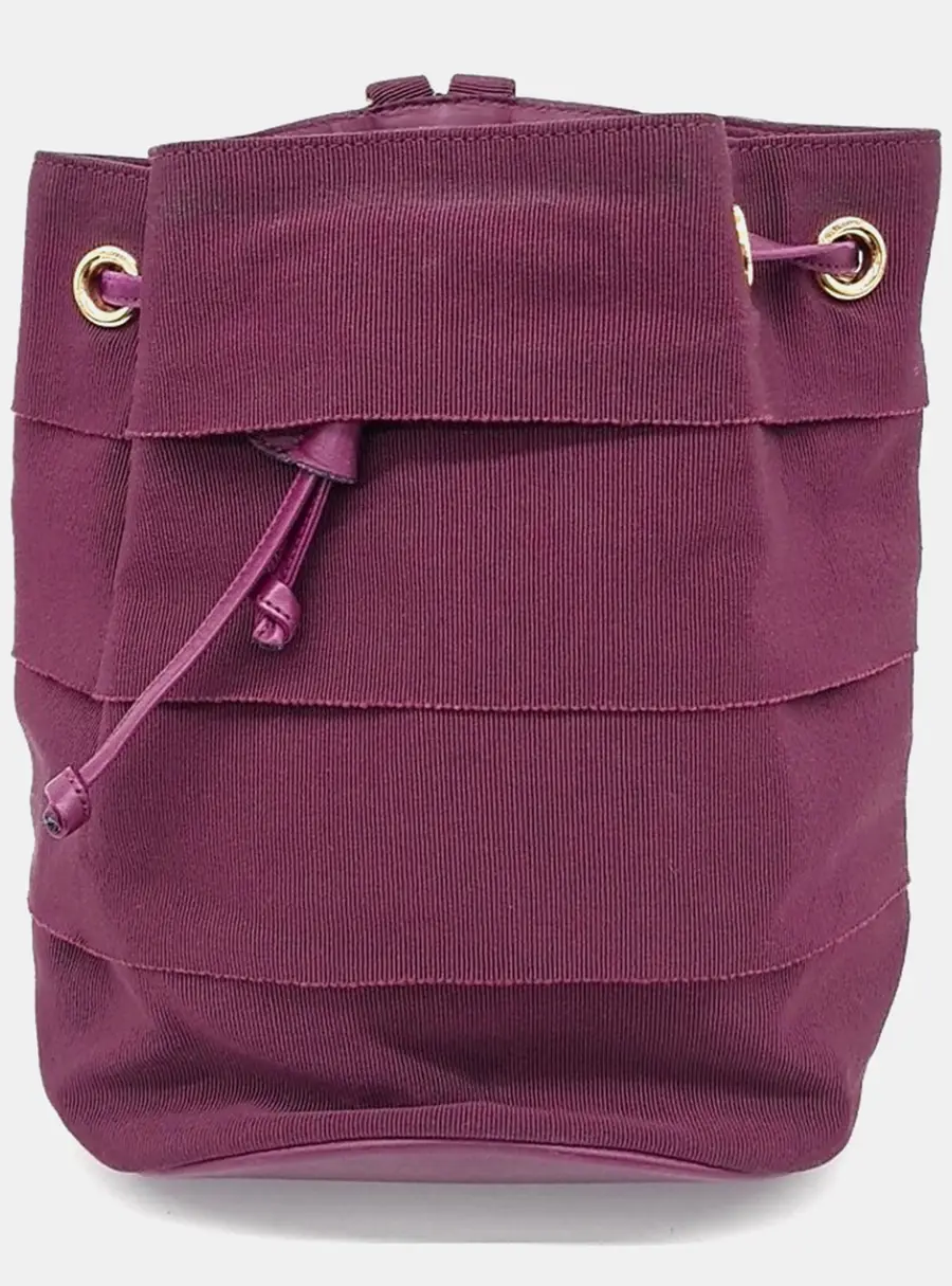 Salvatore Ferragamo Mini Drawstring Backpack Purple Fabric Backpack Bag