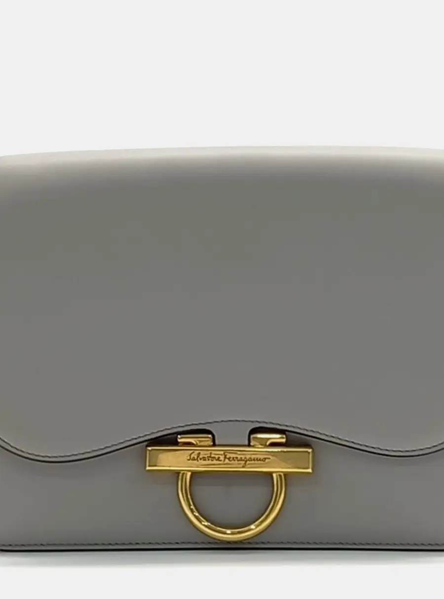 Ferragamo Leather Grey Joan Crossbody Bag