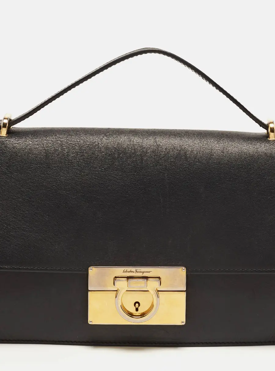 Salvatore Ferragamo Aileen Black Leather Shoulder Bag