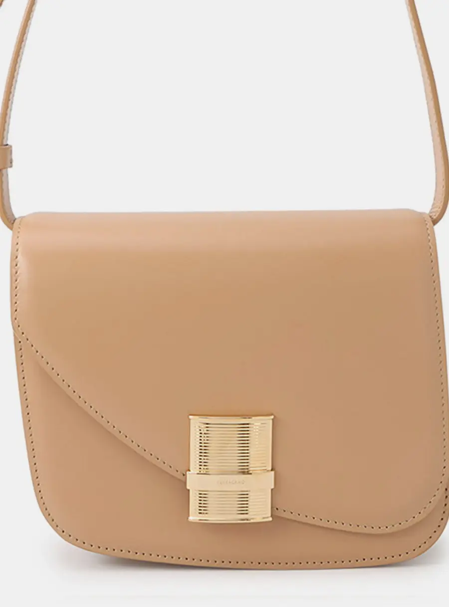 Salvatore Ferragamo Fiamma XS Light Camel Calfskin Leather Shoulder Bag