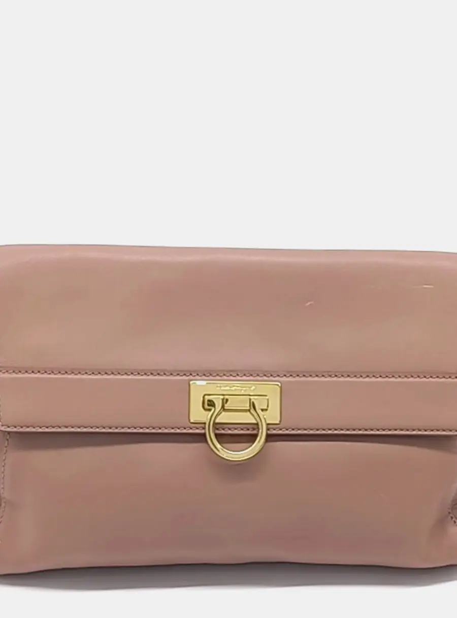 Salvatore Ferragamo Pink Leather Gancini Shoulder bag