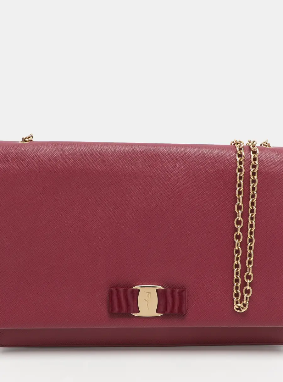 Salvatore Ferragamo Vara Bow Pink Leather Crossbody Bag