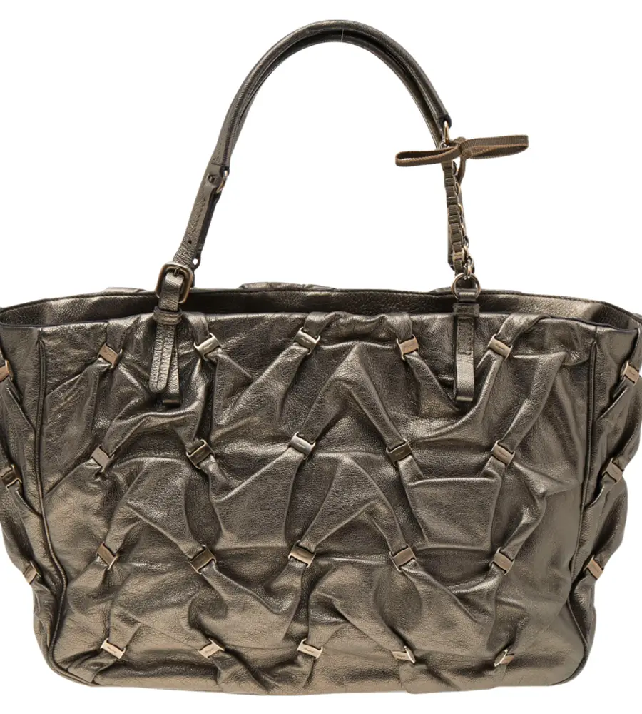 Salvatore Ferragamo Metallic Leather Tote Bag