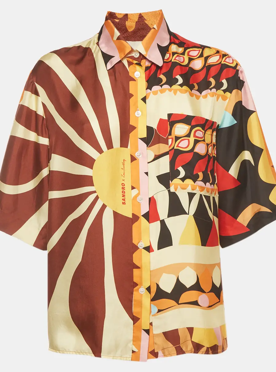 Sandro x Louis Barth&eacute;lemy Multicolor Abena Print Silk Shirt M