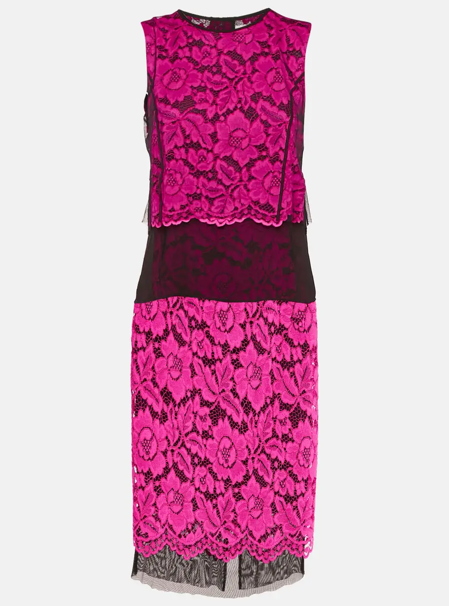 Sandro Pink Floral Lace Top and Skirt Set S/M