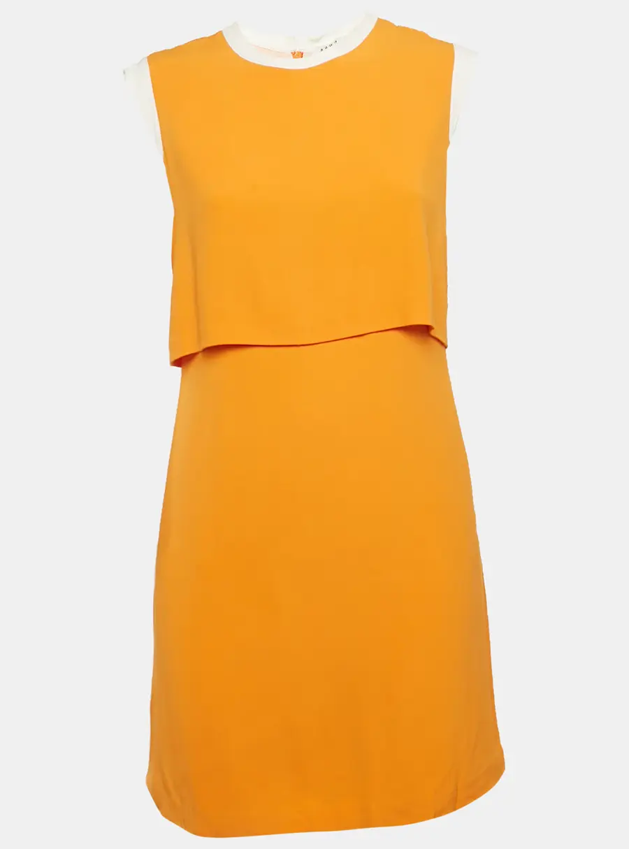 Sandro Orange Crepe Sleeveless Mini Dress S