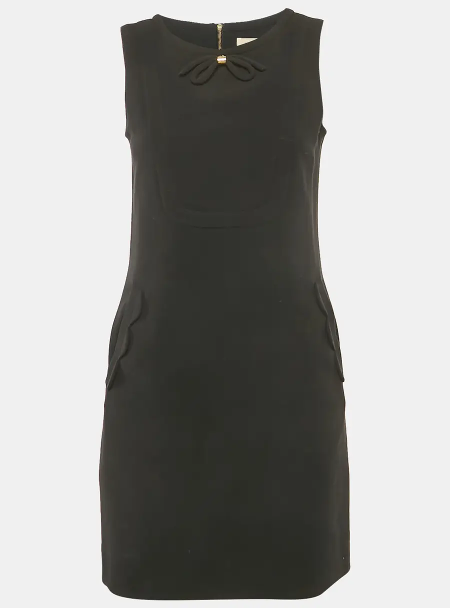 Sandro Black Crepe Bow Detail Mini Dress S