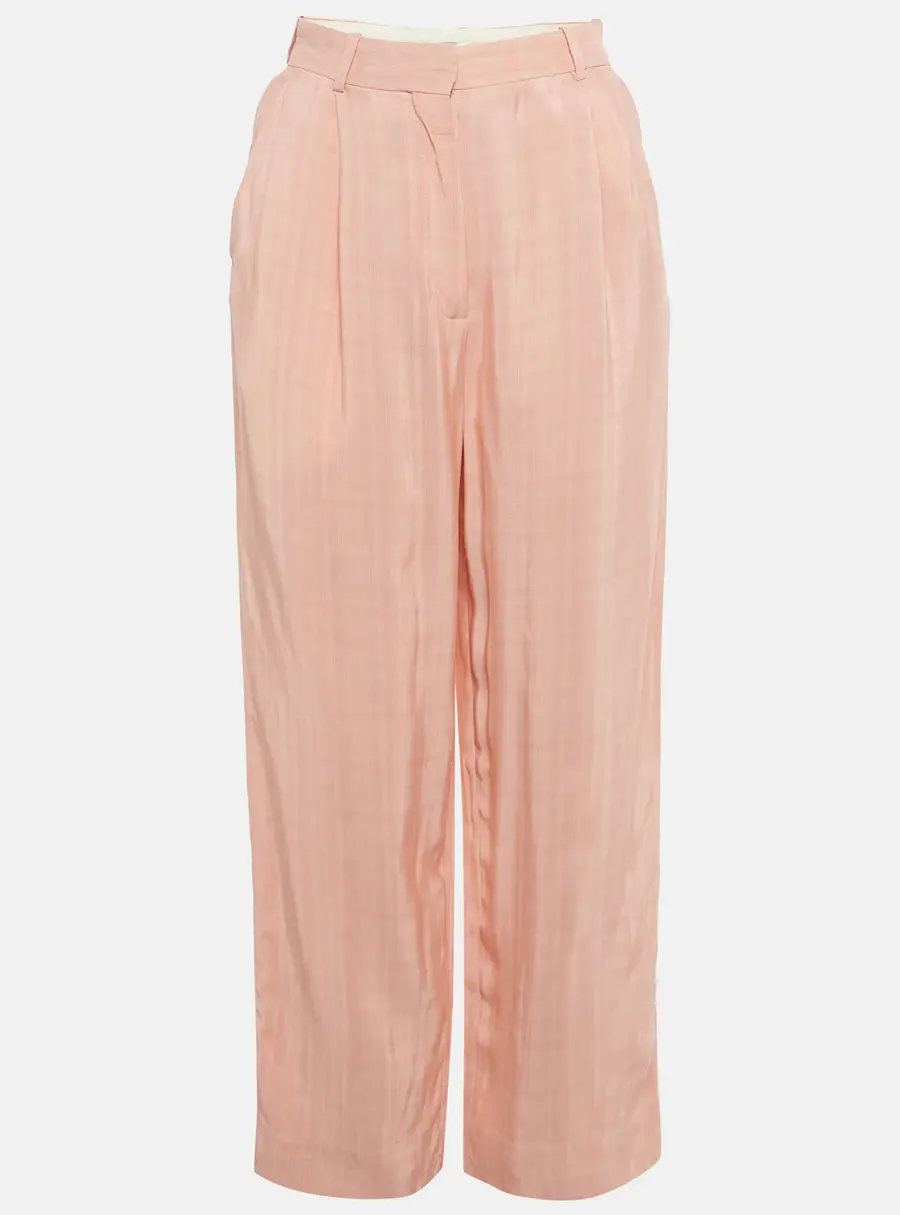 Sandro Poudre Pink Crepe Straight Fit Trousers S