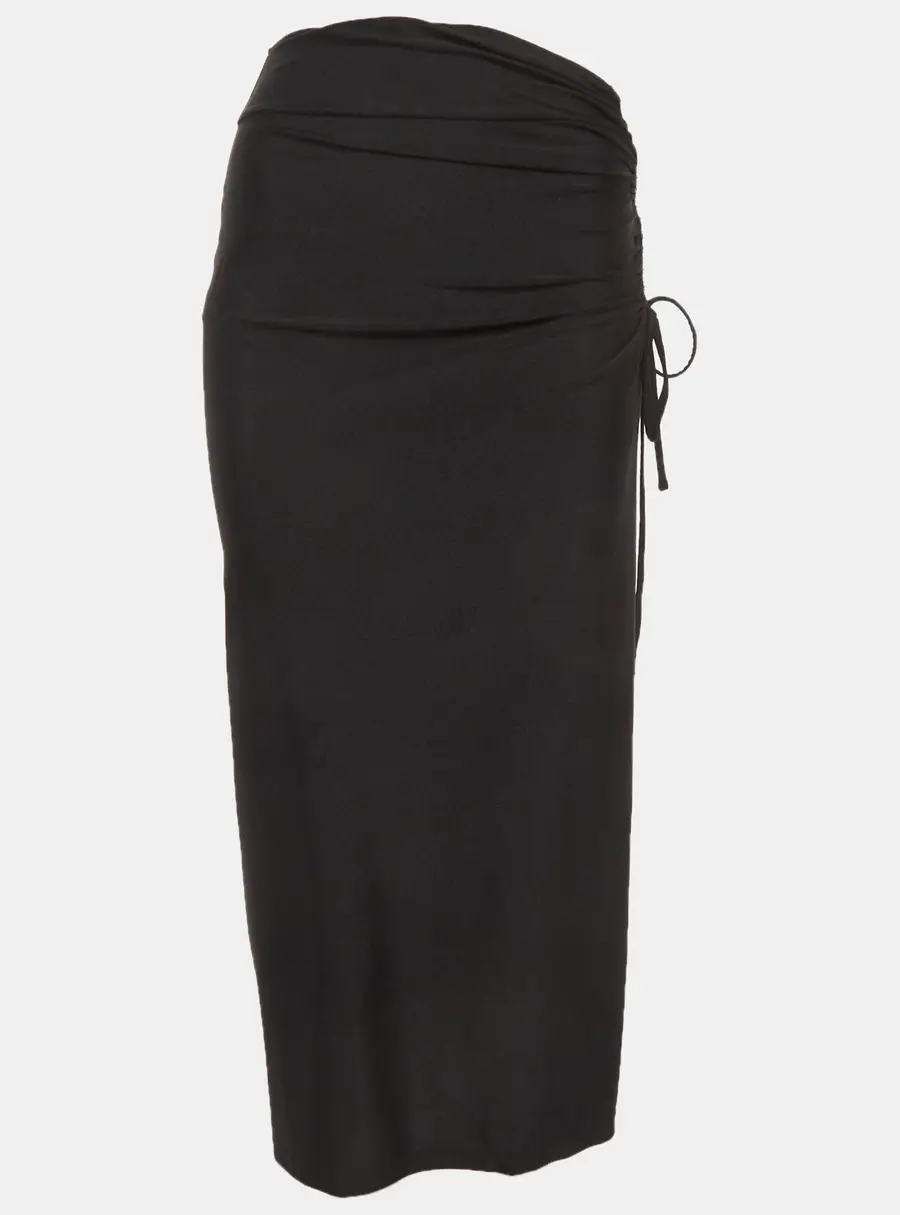 Sandro Black Jersey Ruche Sarong M