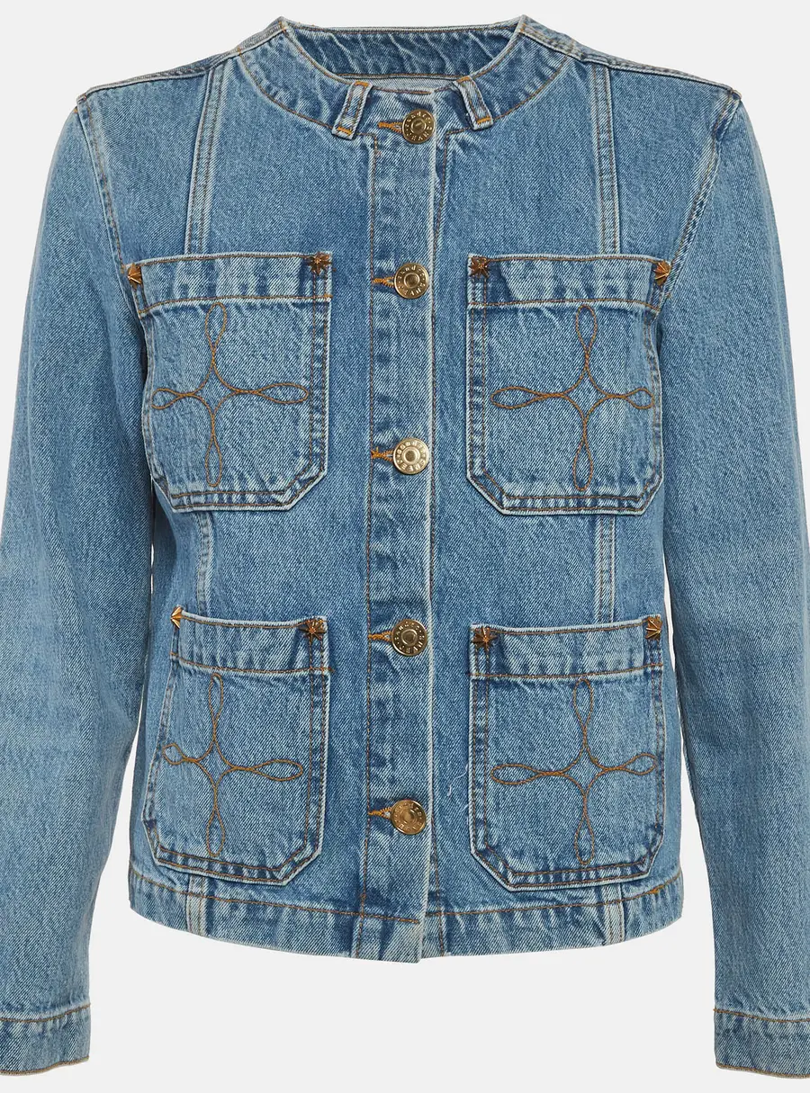 Sandro Blue Button Front Jacket S