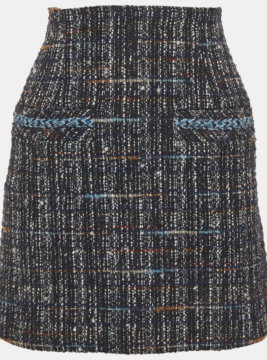 Sandro Blue Tweed Mini Skirt XS
