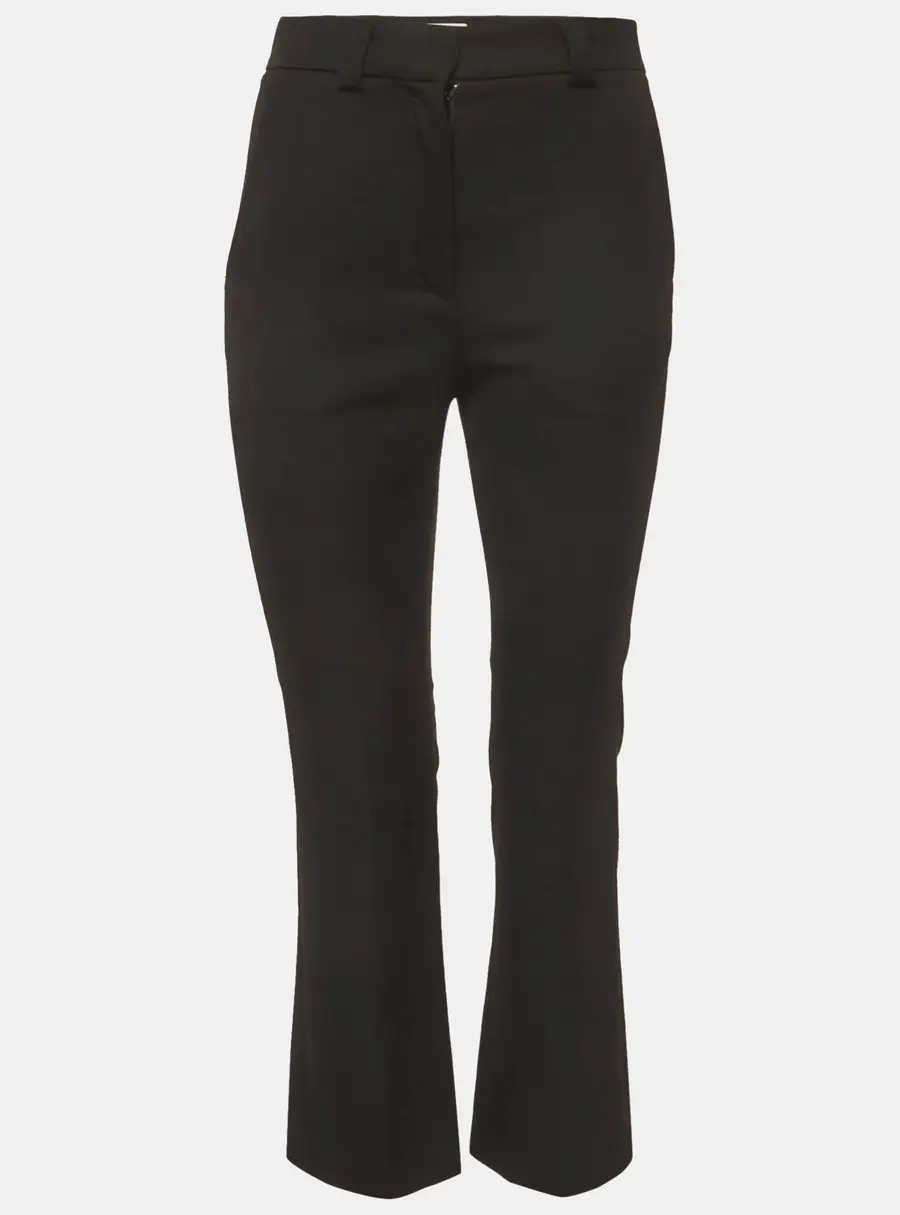 Sandro Black Gabardine Straight Leg Formal Trousers S