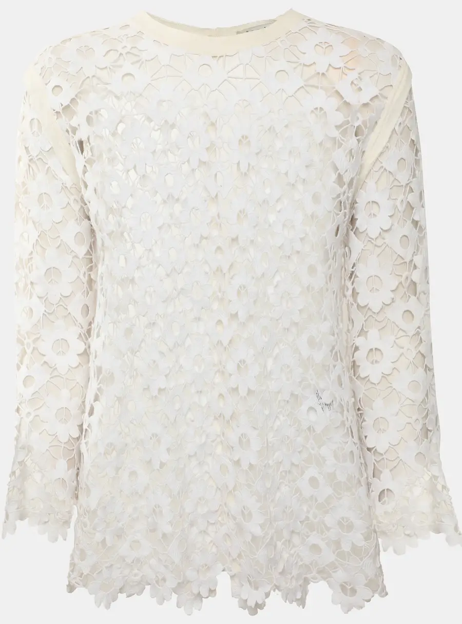 Sandro White Lace Top S