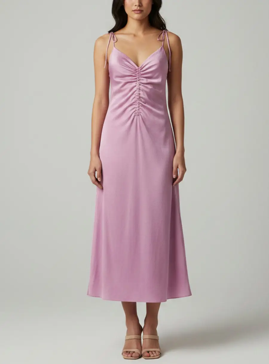 Sandro Purple Crepe Strappy Midi Dress XL
