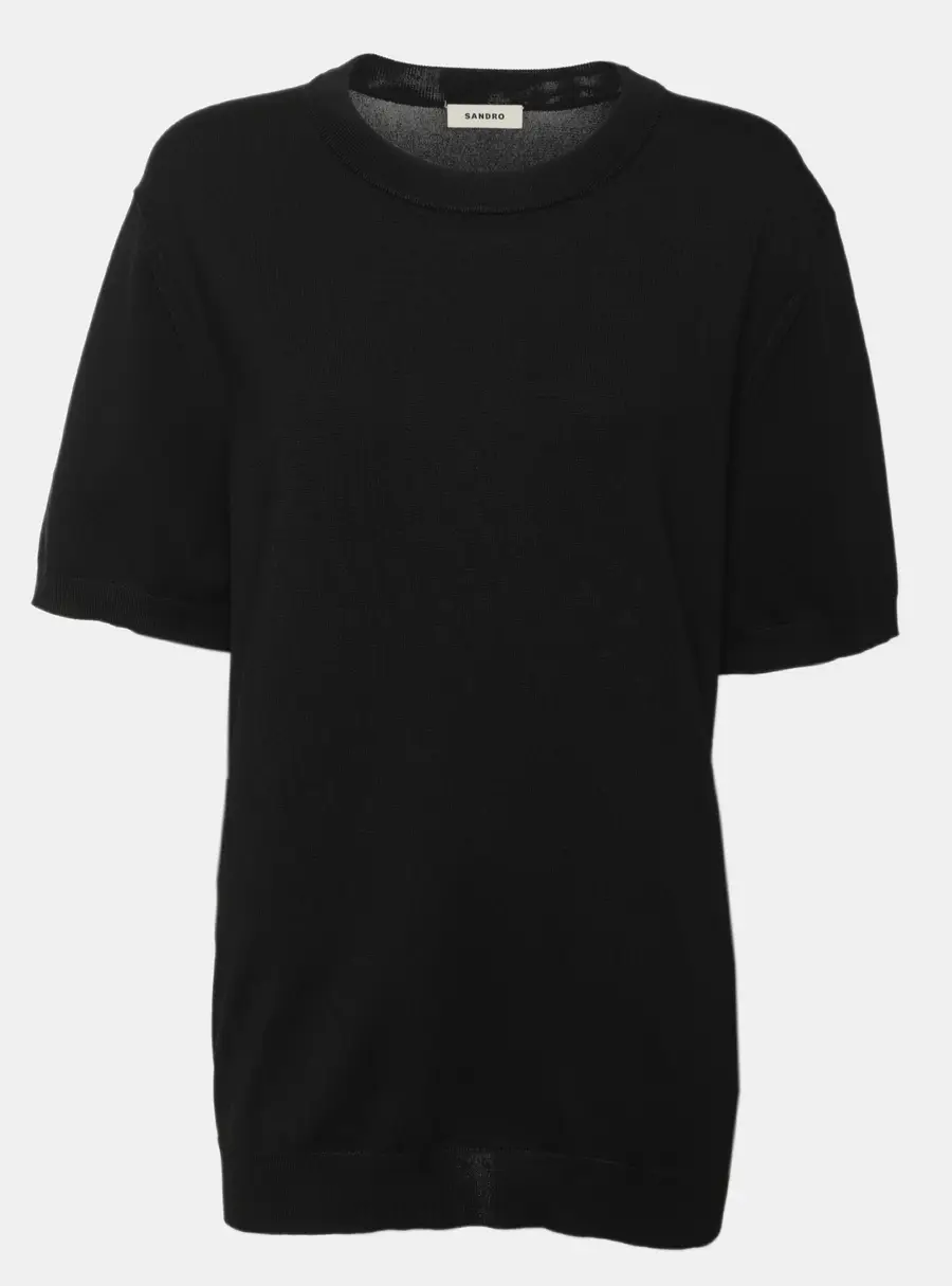 Sandro Black Jersey Top L