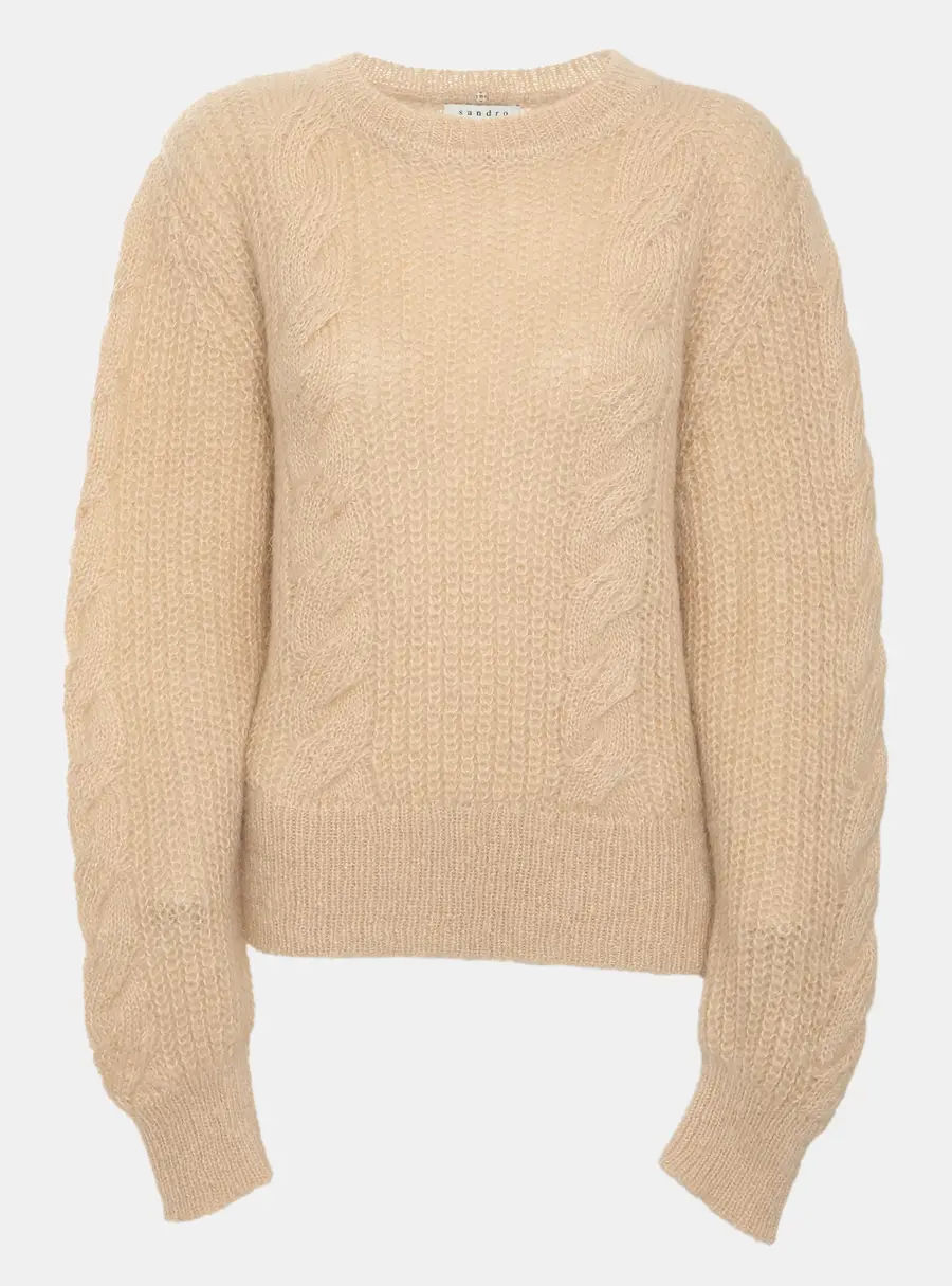 Sandro Beige Knit Sweater L
