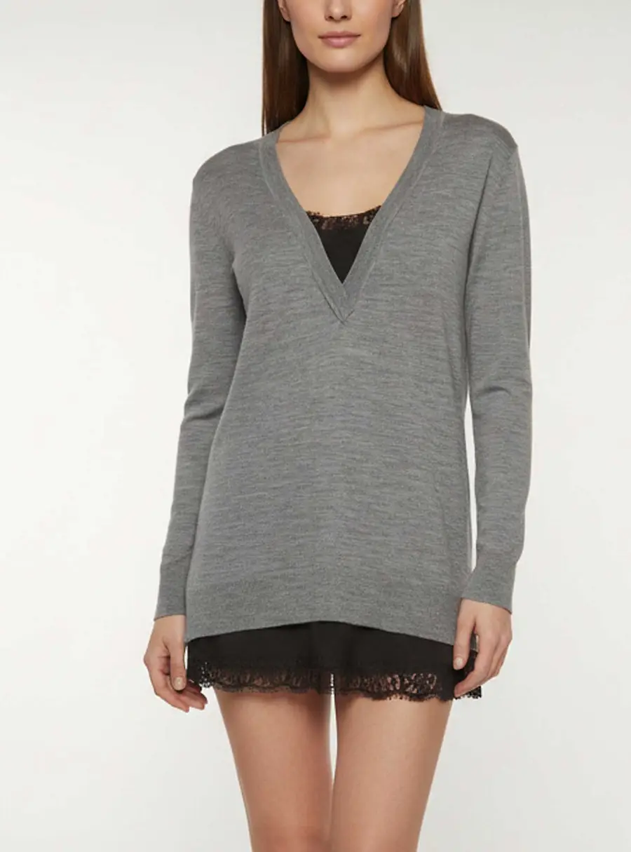 Sandro Grey Knit Long Sleeve Sweatshirt M