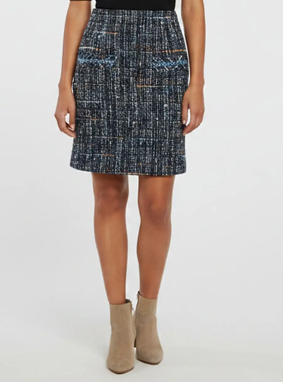 Sandro Blue Tweed Mini Skirt XS